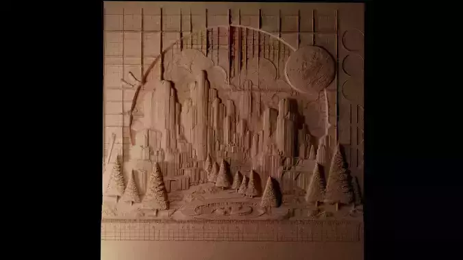 Petrified Forest CNC 3d Print High Relief Sand Casting 3D print model