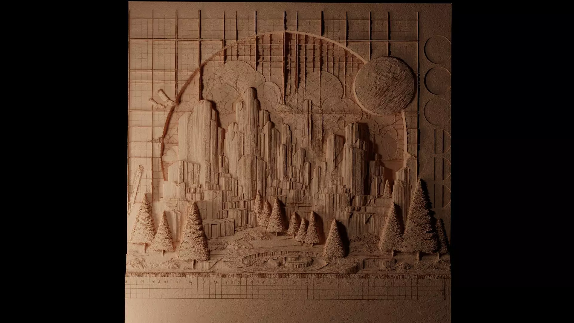 Petrified Forest CNC 3d Print High Relief Sand Casting 3D print model_0