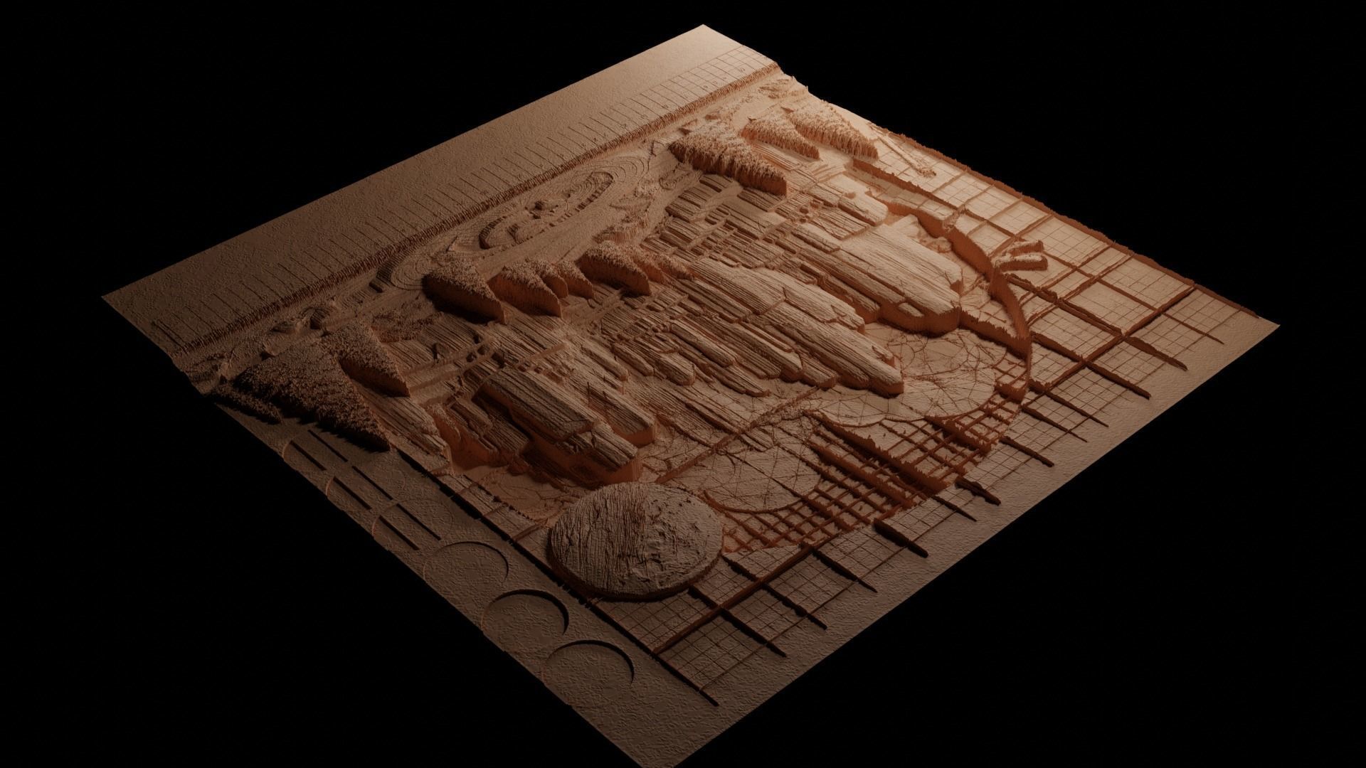 Petrified Forest CNC 3d Print High Relief Sand Casting 3D print model_3