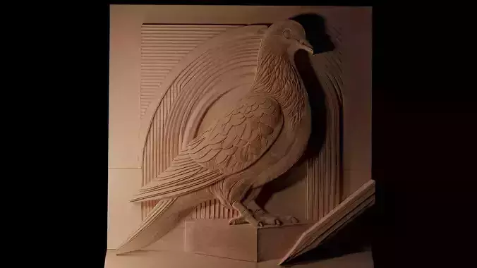 Passenger Pigeon CNC 3d Print High Relief Sand Casting