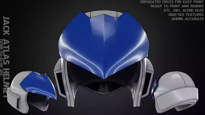 Yu-Gi-Oh 5ds Jack Atlas Duel Runner Helmet for Cosplay 3D print model