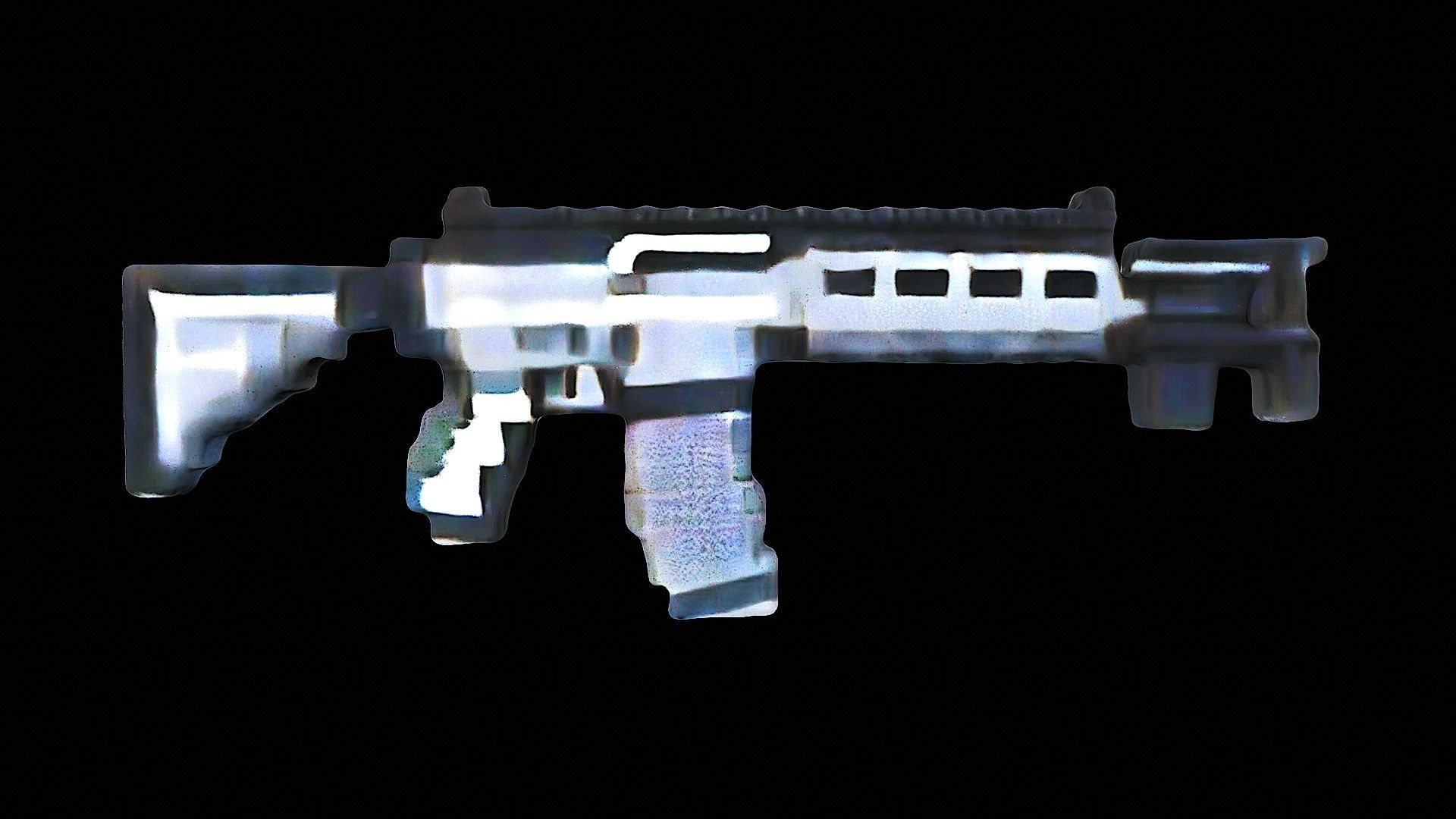 pixelated assault rifle 3D model_7