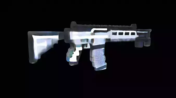 pixelated assault rifle 3D model