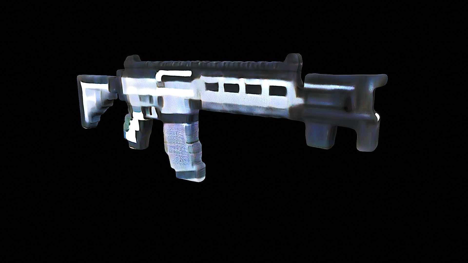 pixelated assault rifle 3D model_6