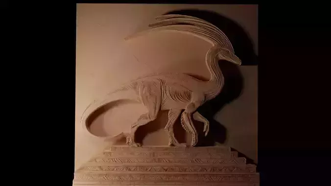 Parasaurolophus CNC 3d Print High Relief Sand Casting
