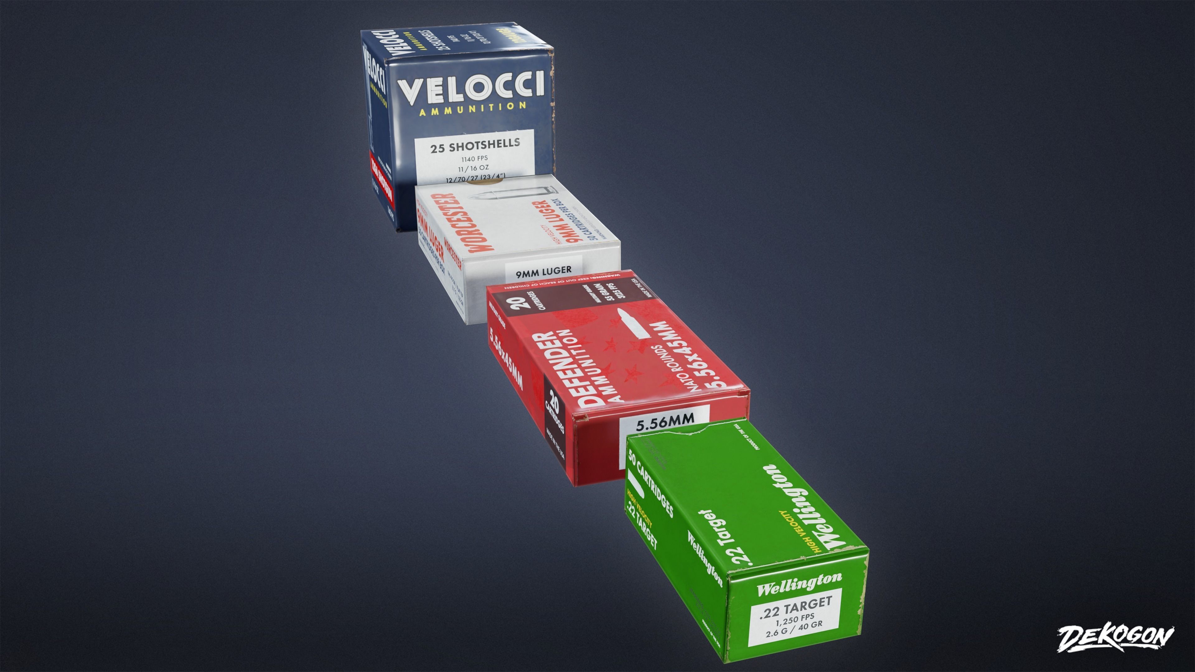 FIRING RANGE - Ammo Boxes 01 - LOW POLY Low-poly 3D model_3