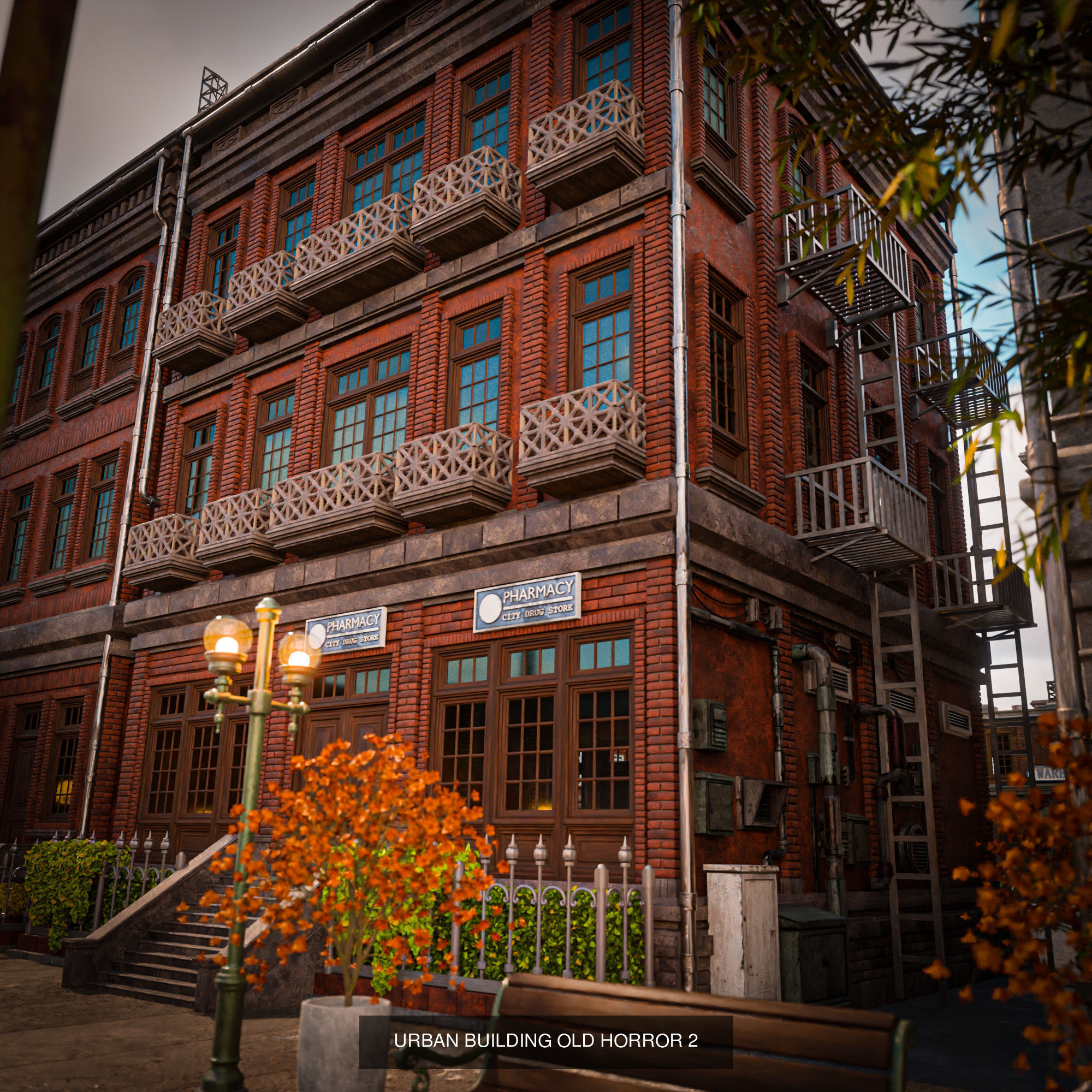 URBAN CITY SCENE WITH ALL THE ASSET 3D Model Collection_10