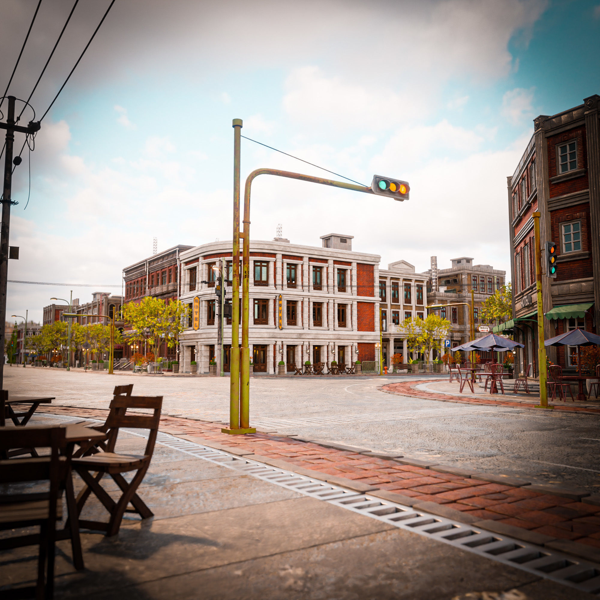URBAN CITY SCENE WITH ALL THE ASSET 3D Model Collection_5