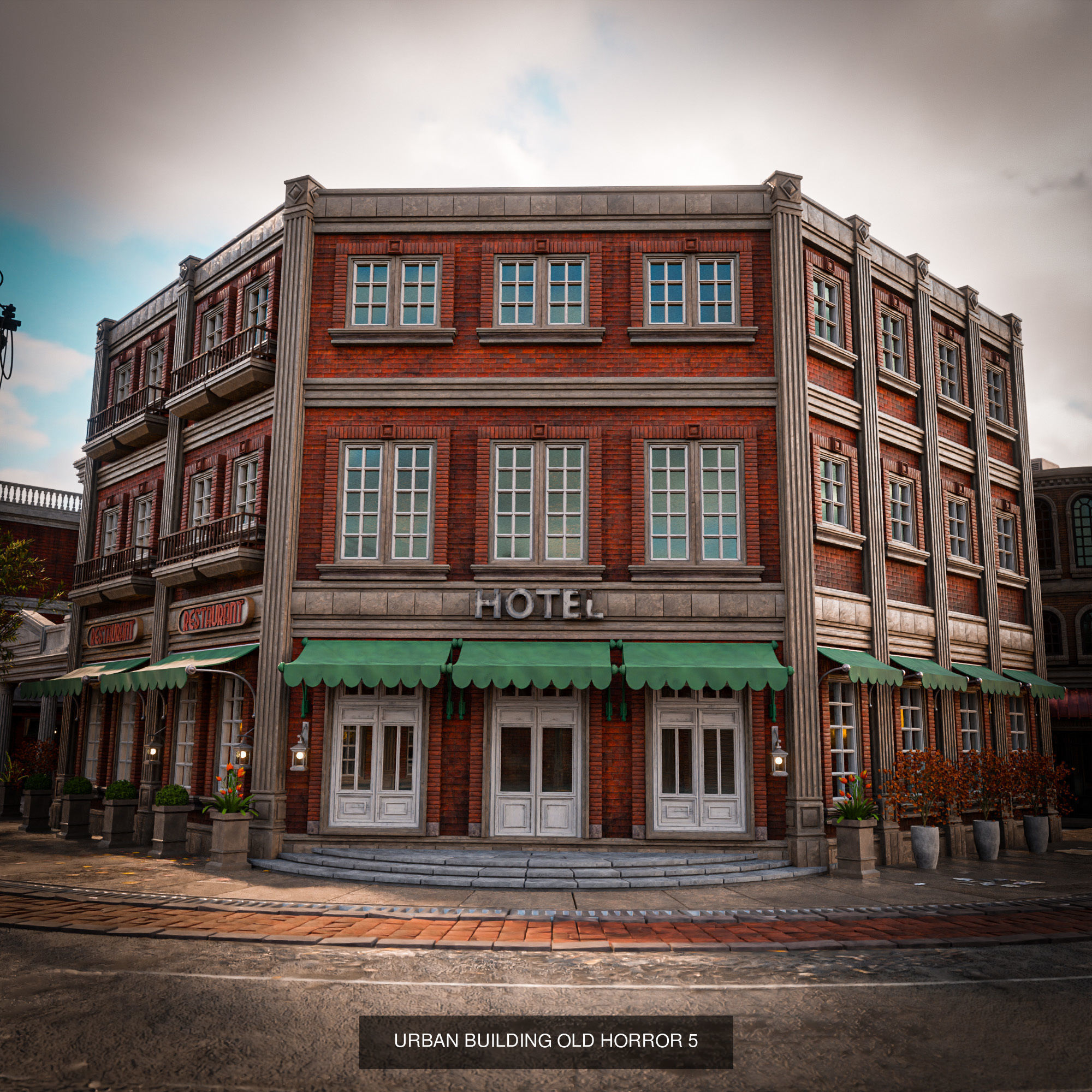 URBAN CITY SCENE WITH ALL THE ASSET 3D Model Collection_13