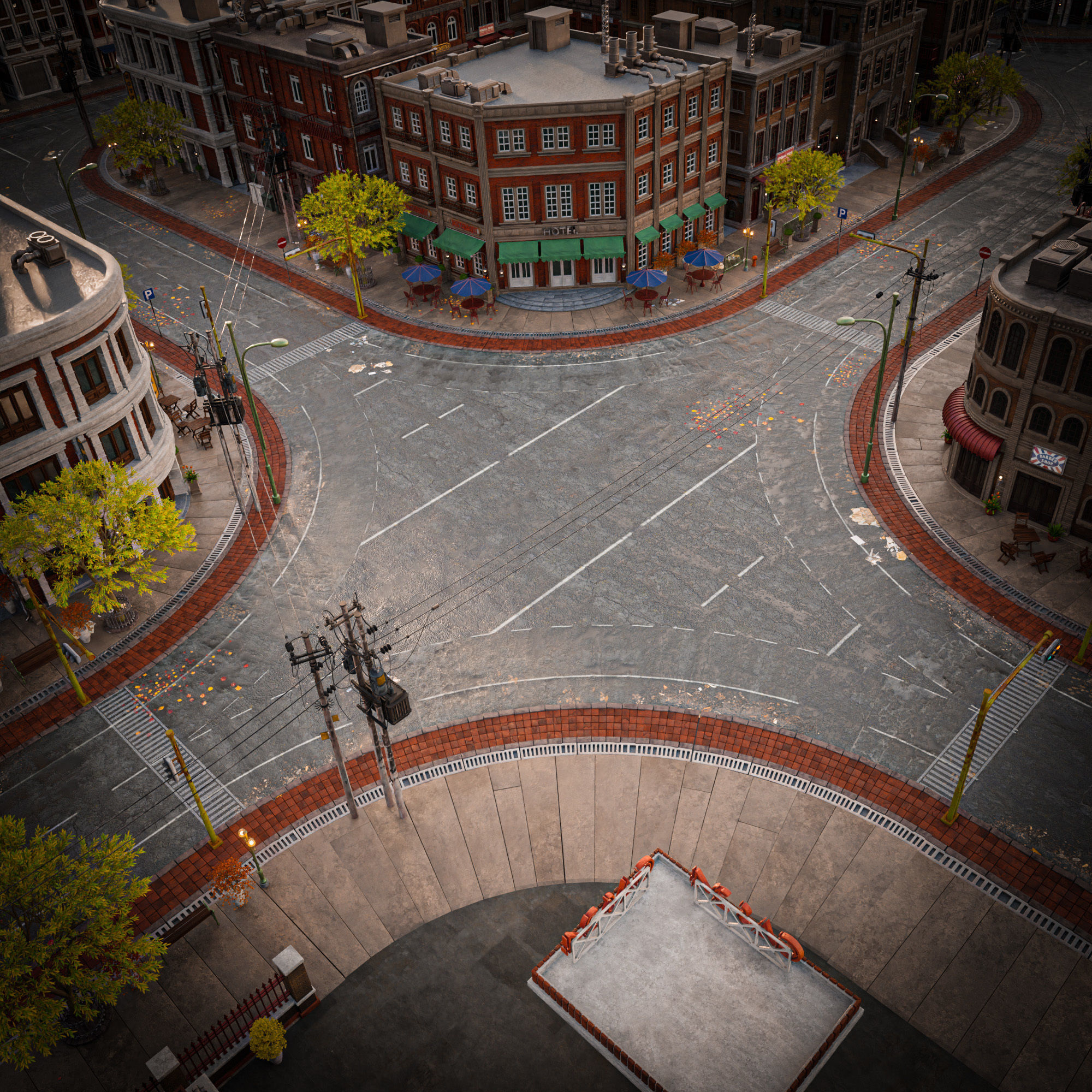 URBAN CITY SCENE WITH ALL THE ASSET 3D Model Collection_4