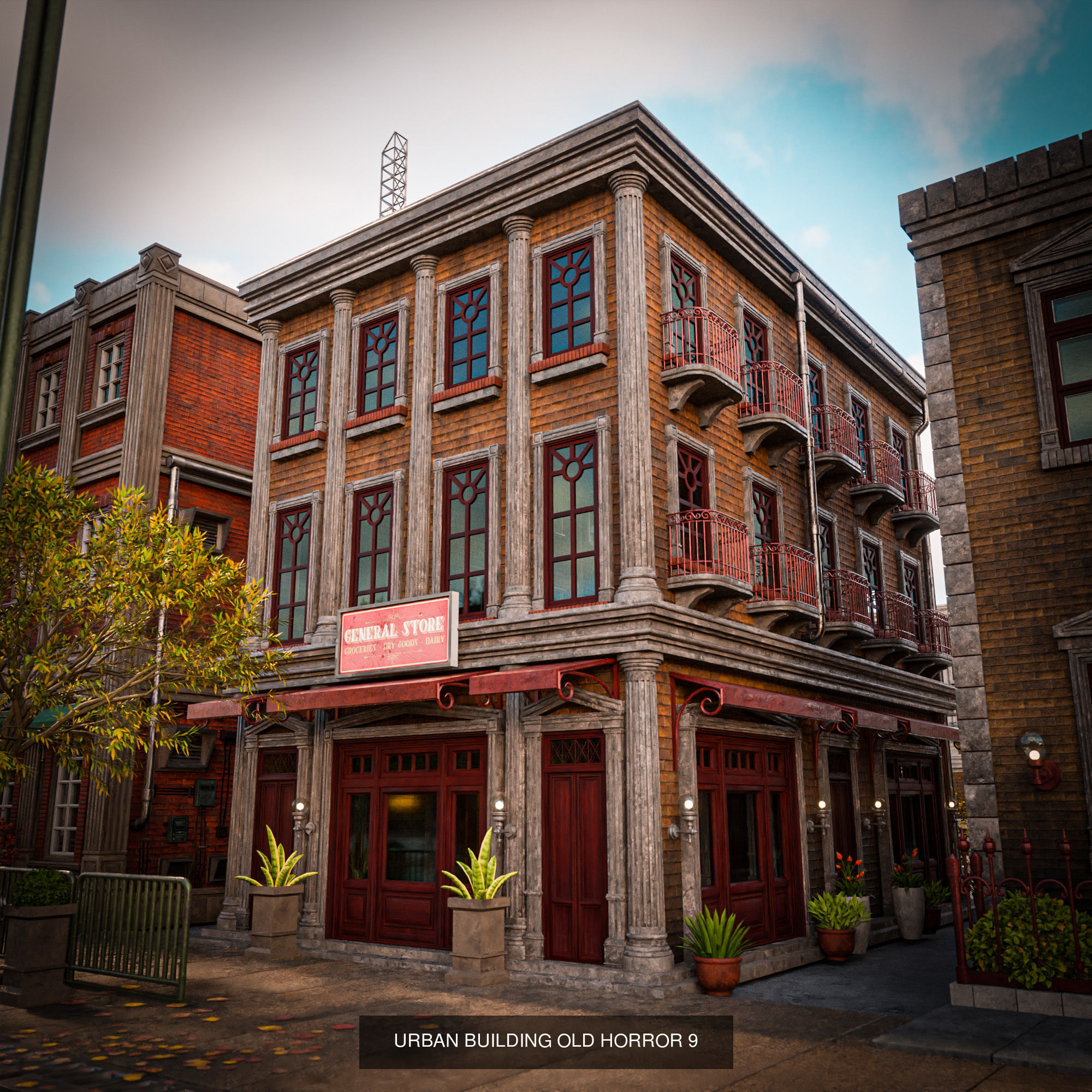 URBAN CITY SCENE WITH ALL THE ASSET 3D Model Collection_17