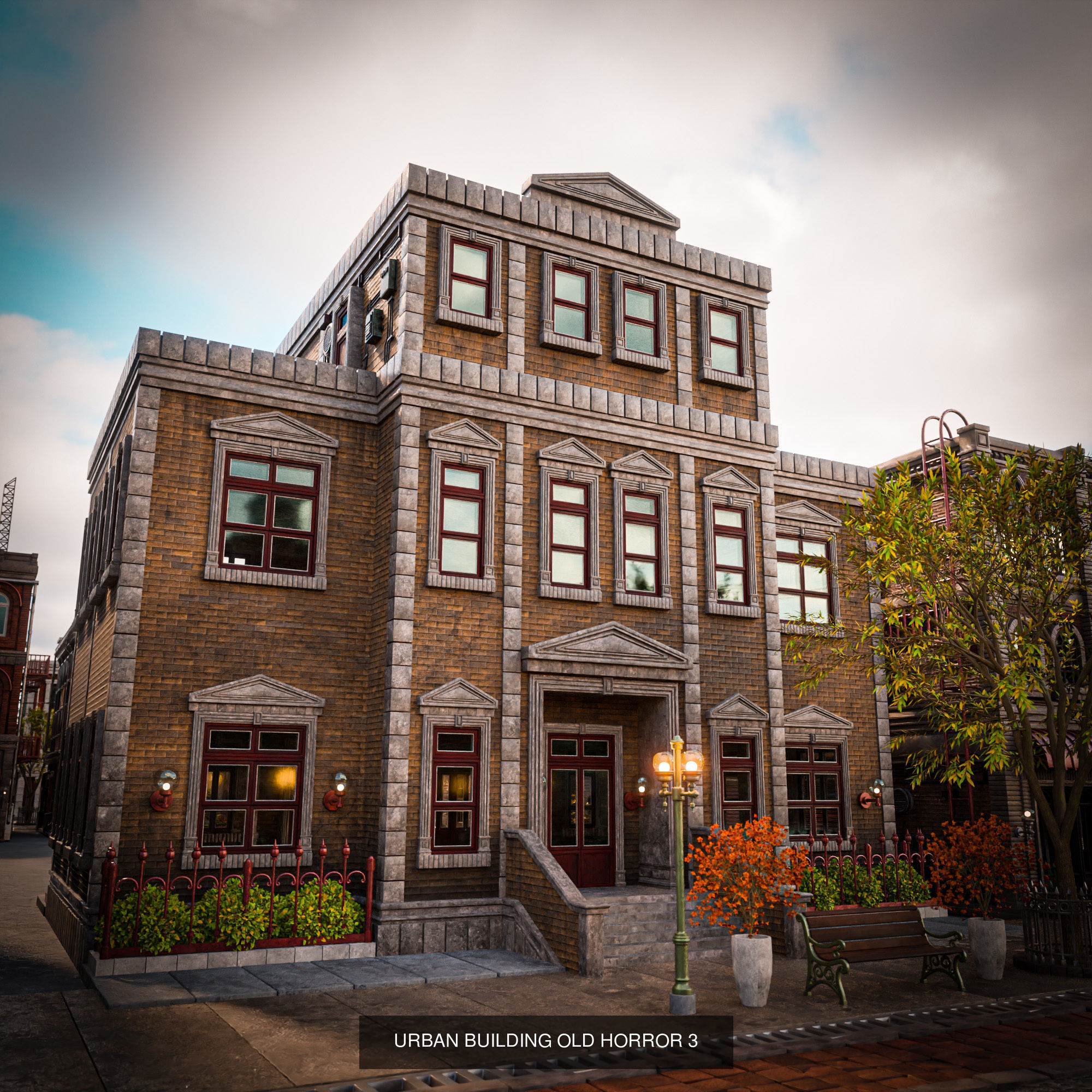 URBAN CITY SCENE WITH ALL THE ASSET 3D Model Collection_11