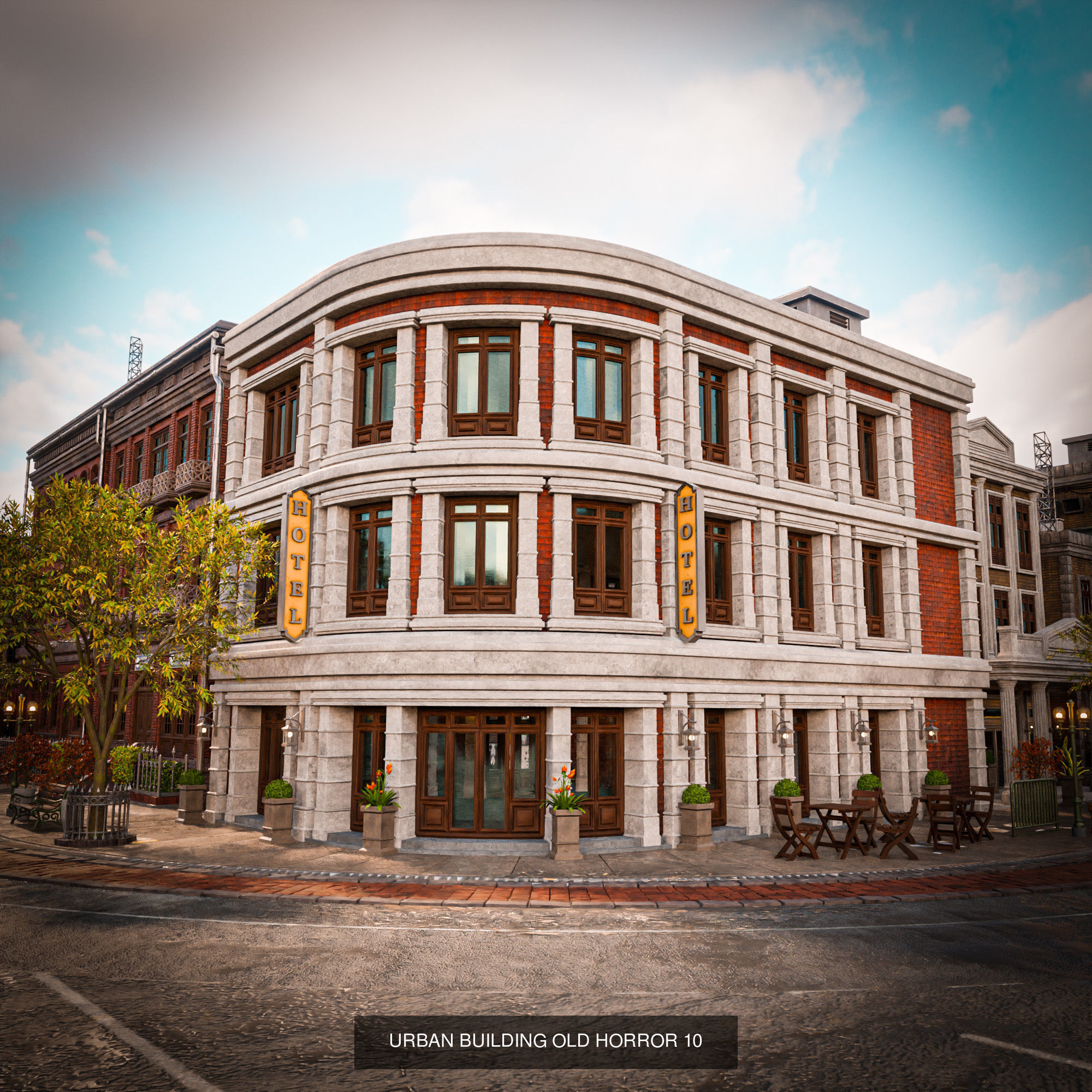 URBAN CITY SCENE WITH ALL THE ASSET 3D Model Collection_18