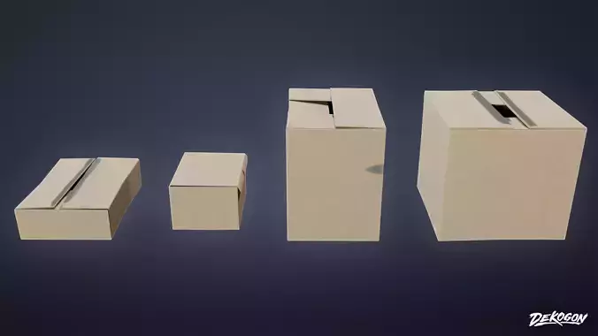 FIRING RANGE - Ammo Cardboard Boxes 01 - LOW POLY