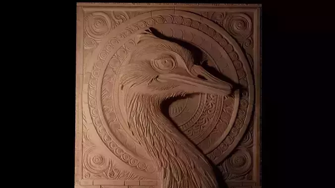 Ostrich CNC 3d Print High Relief Sand Casting