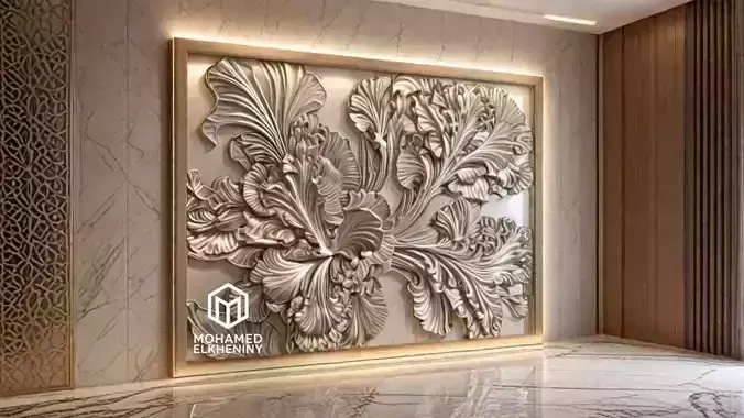 Modern Wall Panel Relief for CNC and 3D Printing 09 3D print model