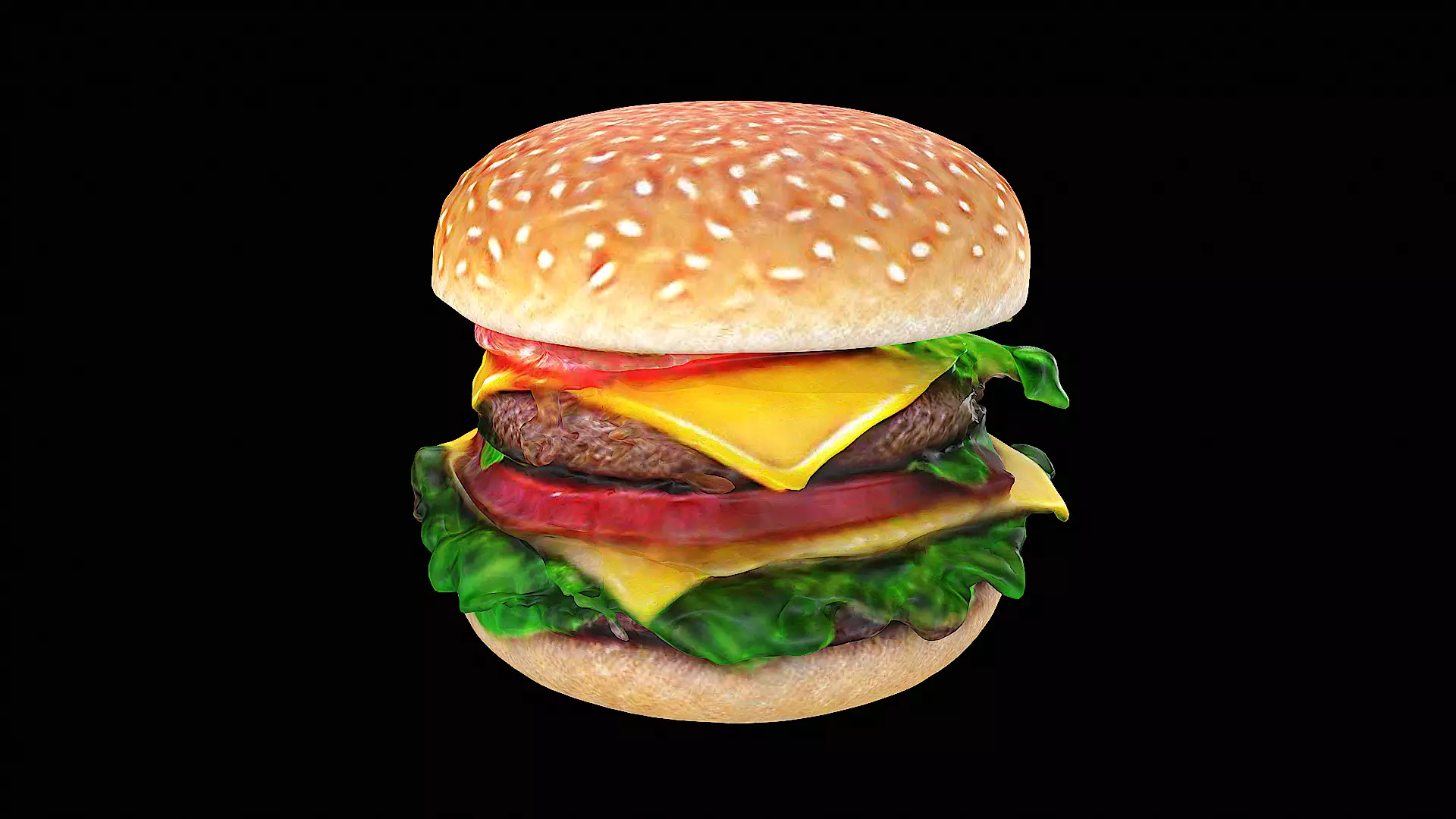 awesome hamburger 3D model_0