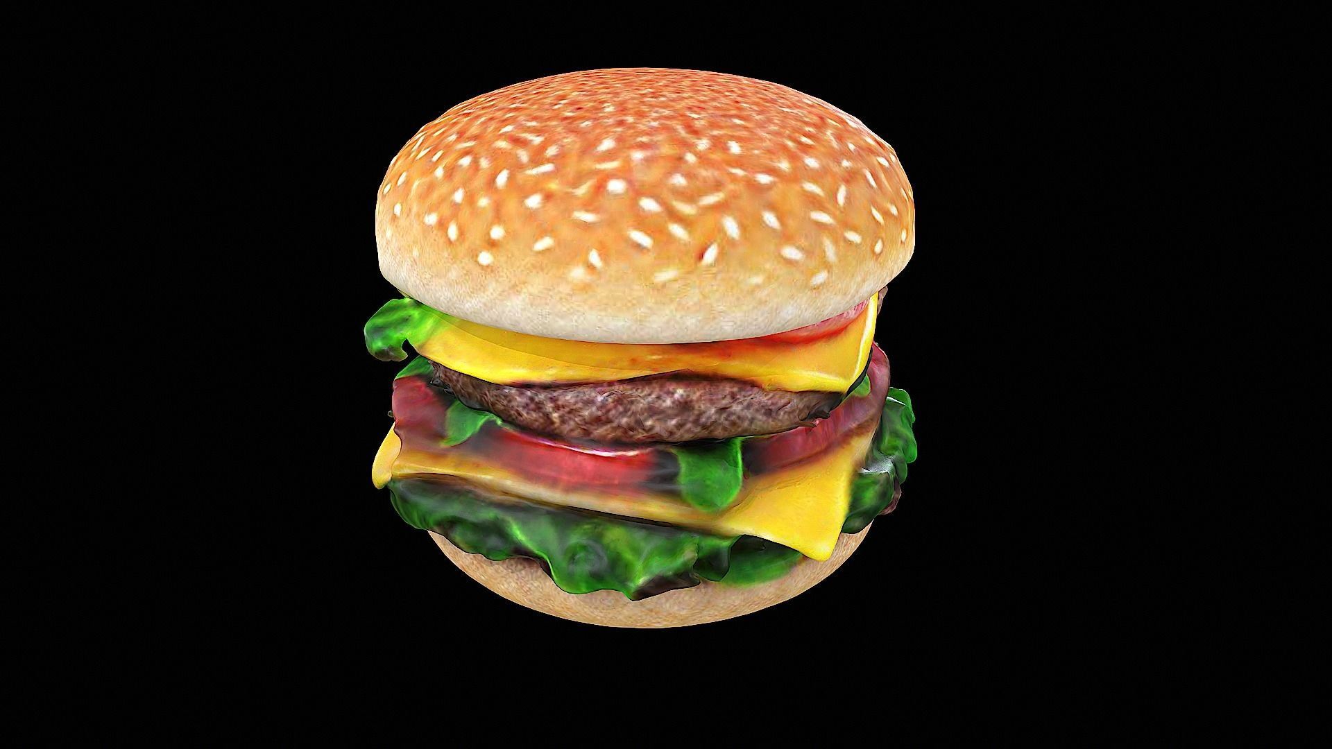 awesome hamburger 3D model_2