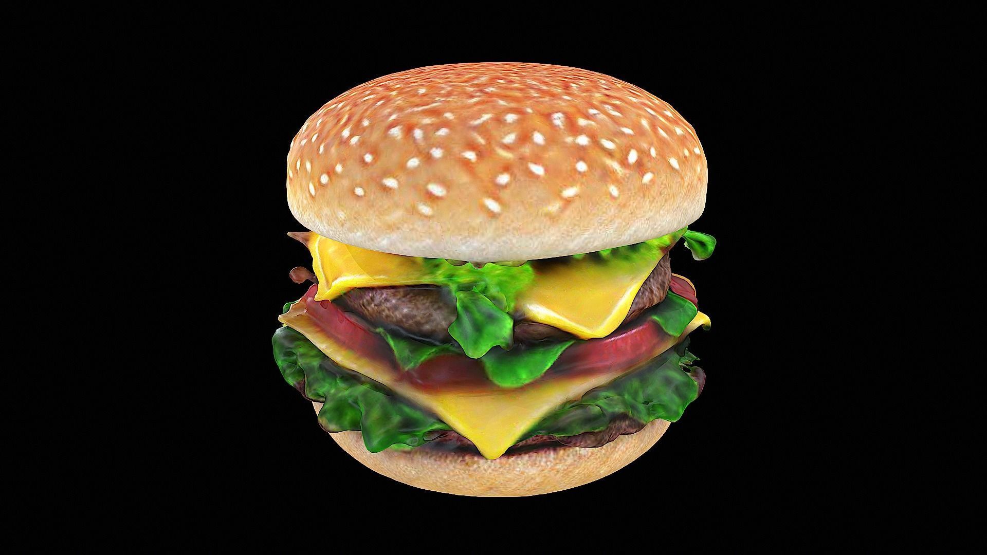 awesome hamburger 3D model_4