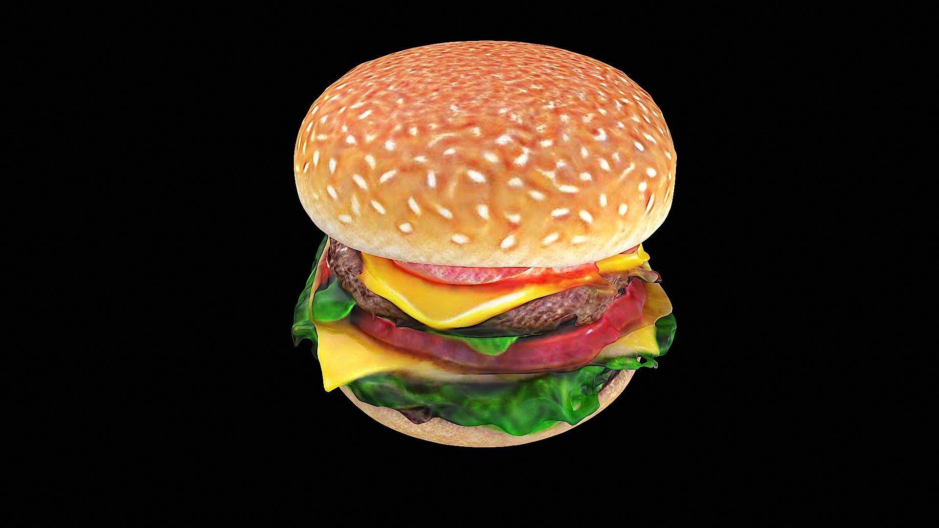 awesome hamburger 3D model_1