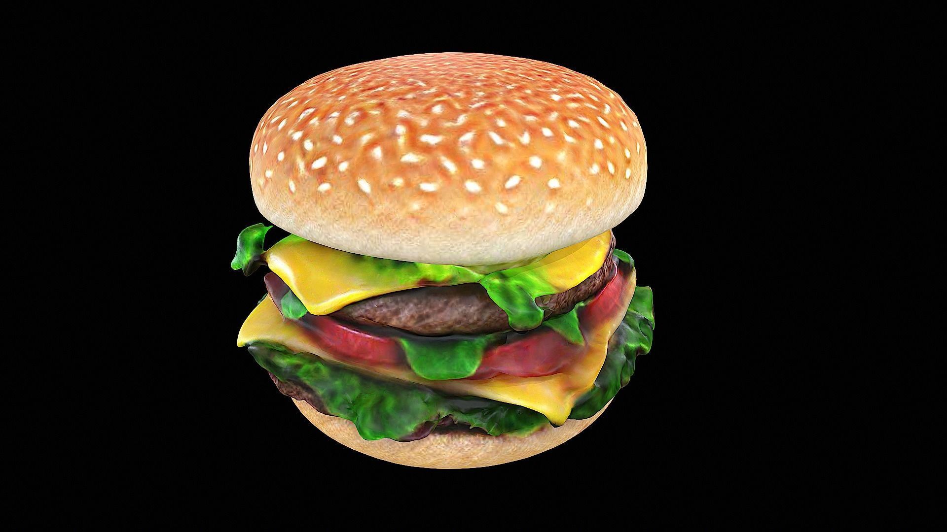 awesome hamburger 3D model_3