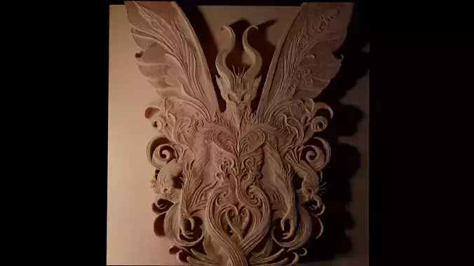 Mothman CNC 3d Print High Relief Sand Casting 3D print model