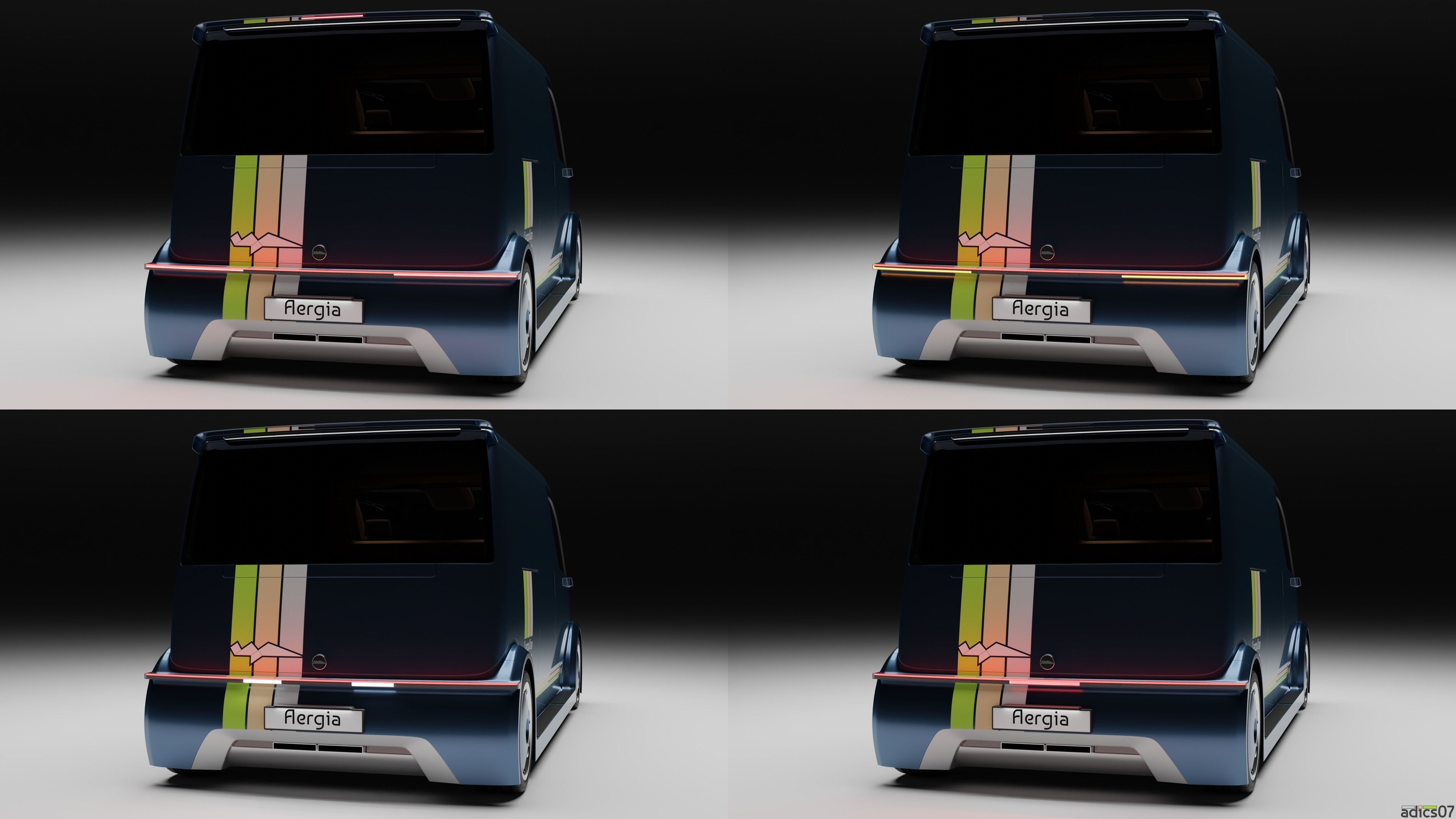 Aergia CargoVan and Aergia FlatBed original utility vehicles 3D model_32