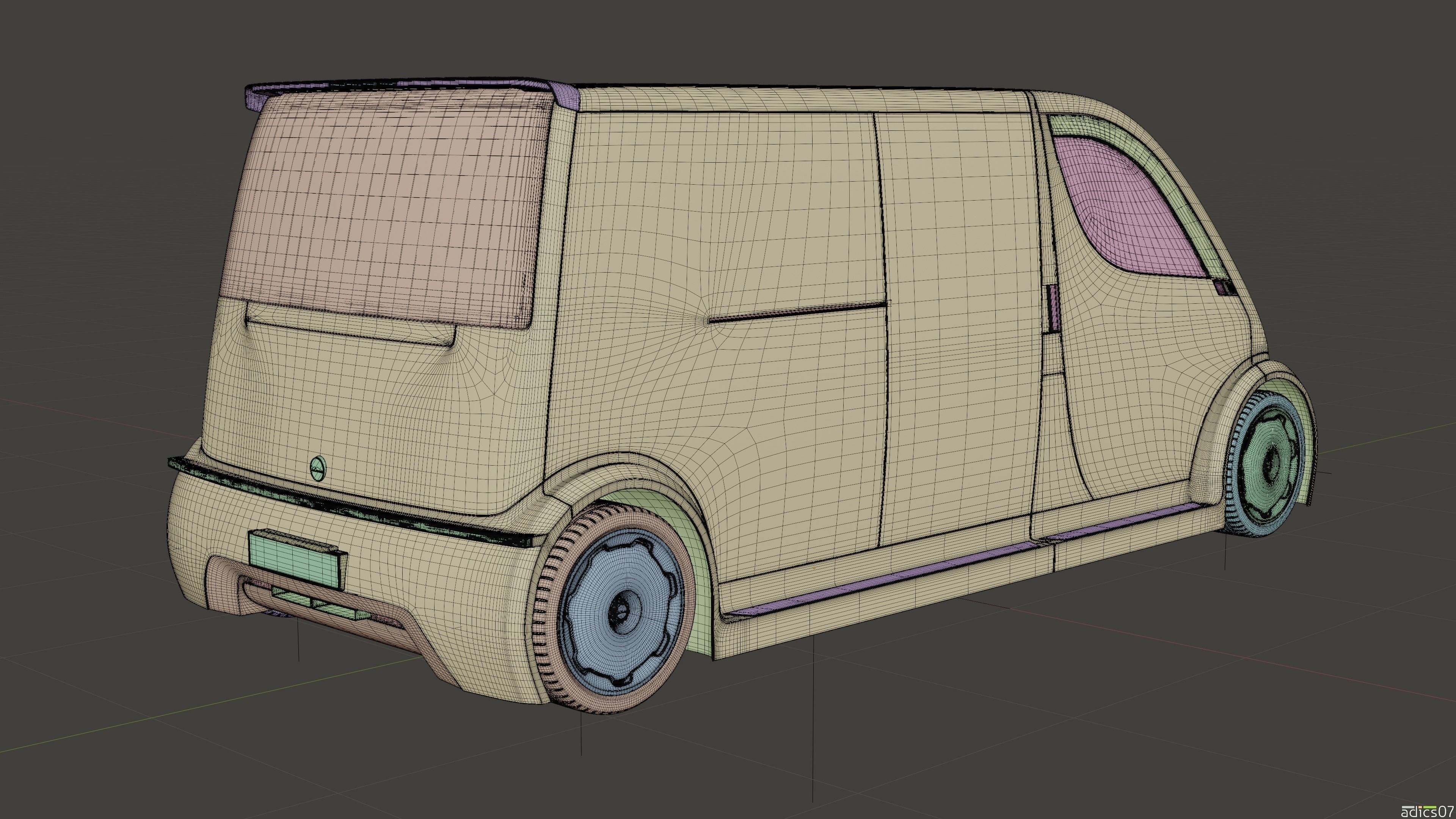 Aergia CargoVan and Aergia FlatBed original utility vehicles 3D model_34