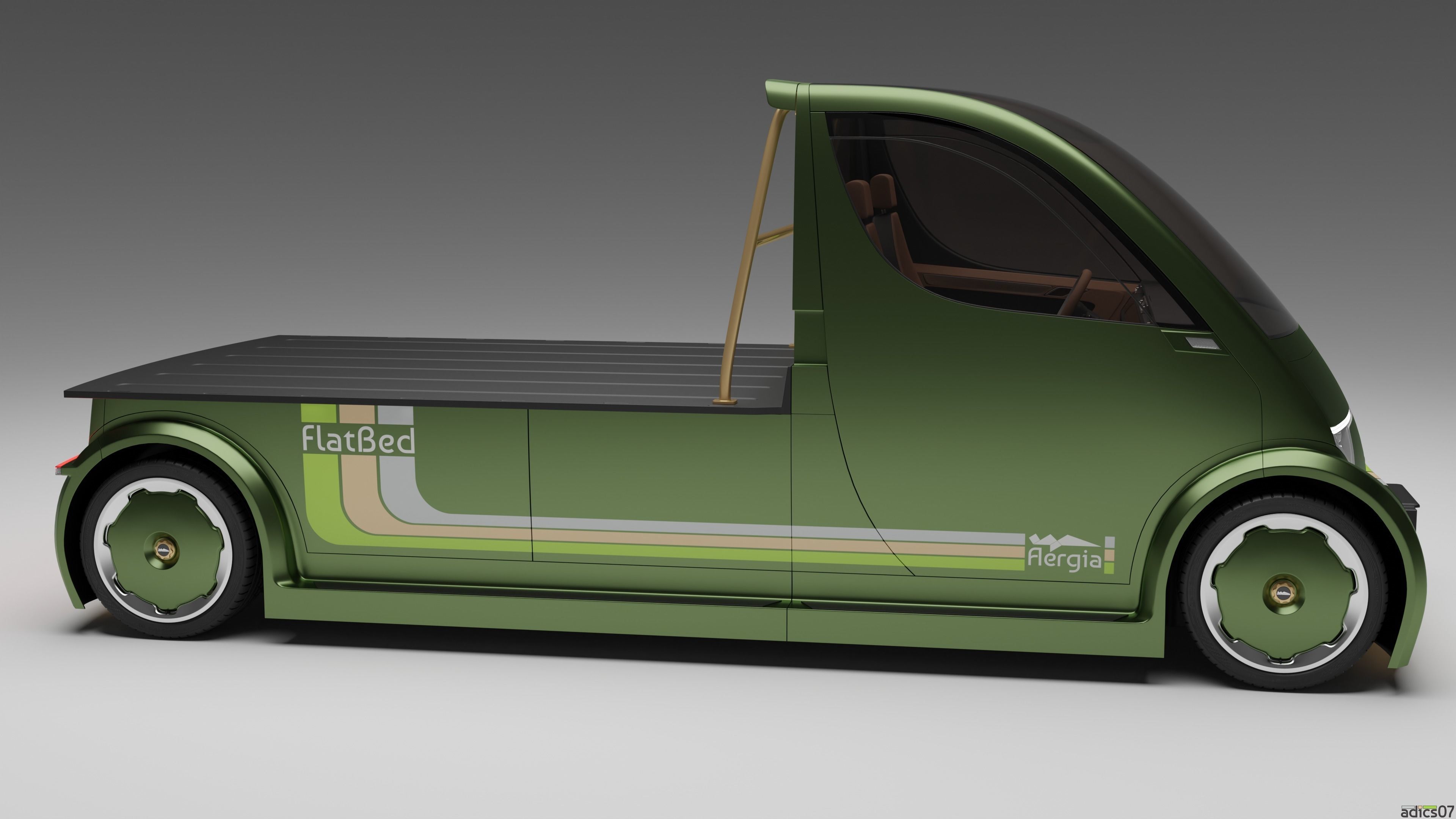 Aergia CargoVan and Aergia FlatBed original utility vehicles 3D model_19