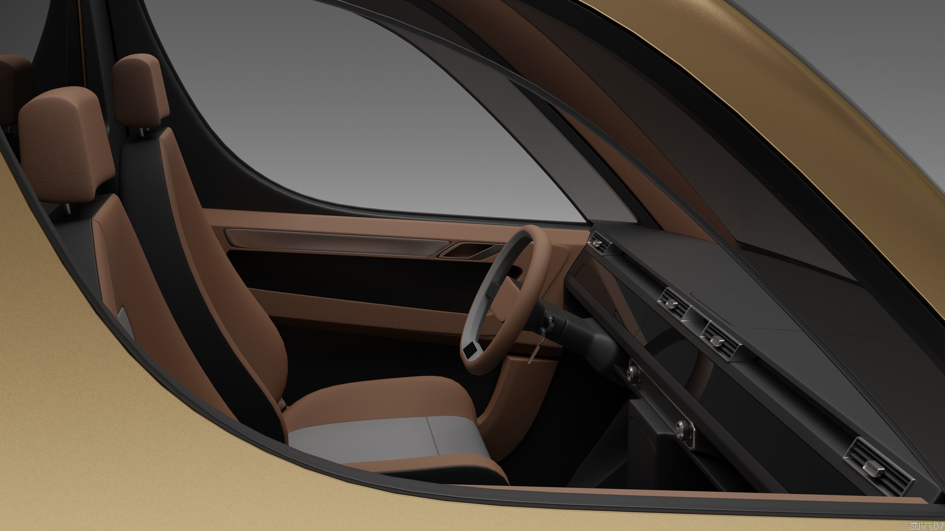 Aergia CargoVan and Aergia FlatBed original utility vehicles 3D model_30