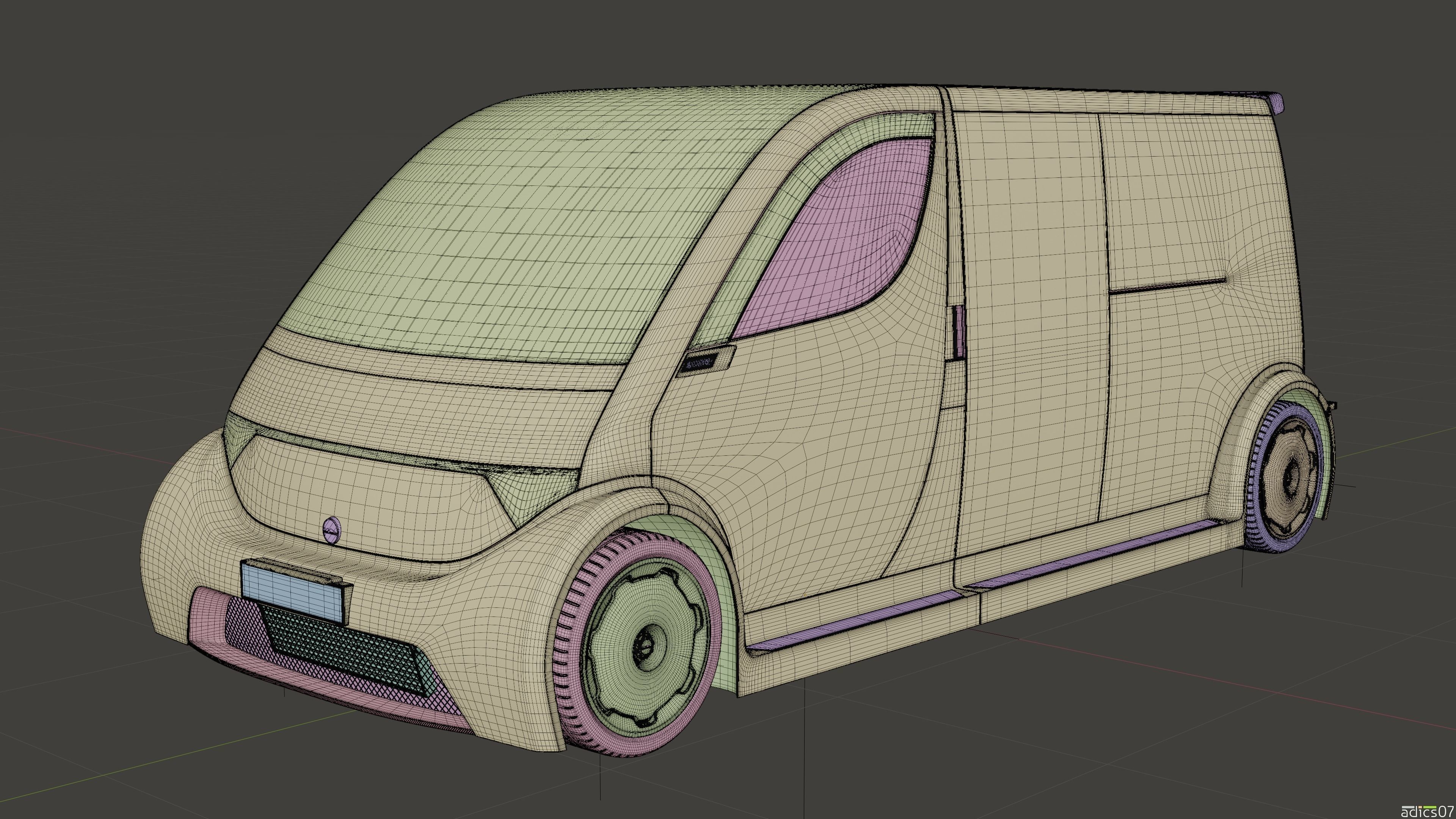 Aergia CargoVan and Aergia FlatBed original utility vehicles 3D model_33