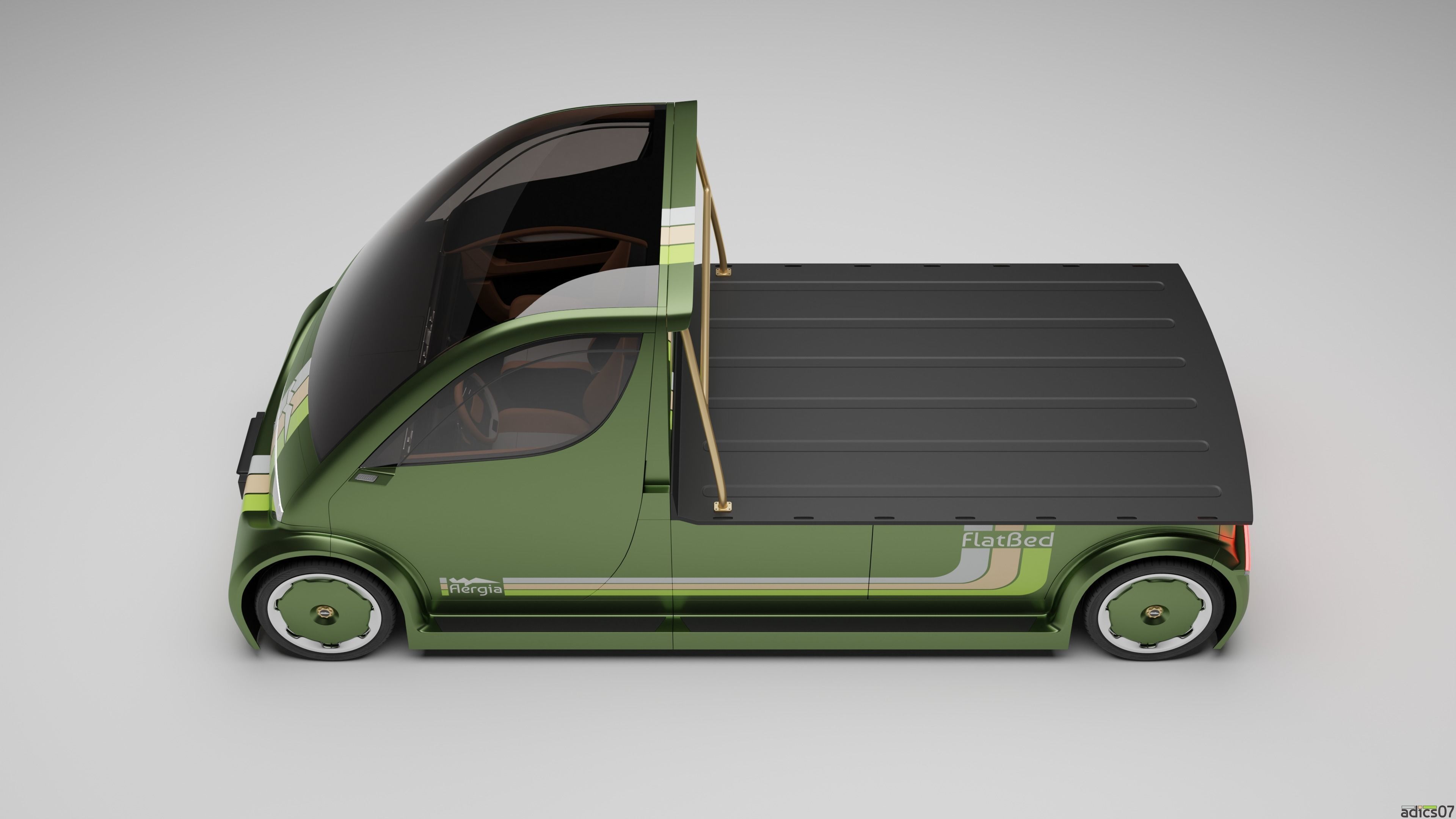 Aergia CargoVan and Aergia FlatBed original utility vehicles 3D model_18