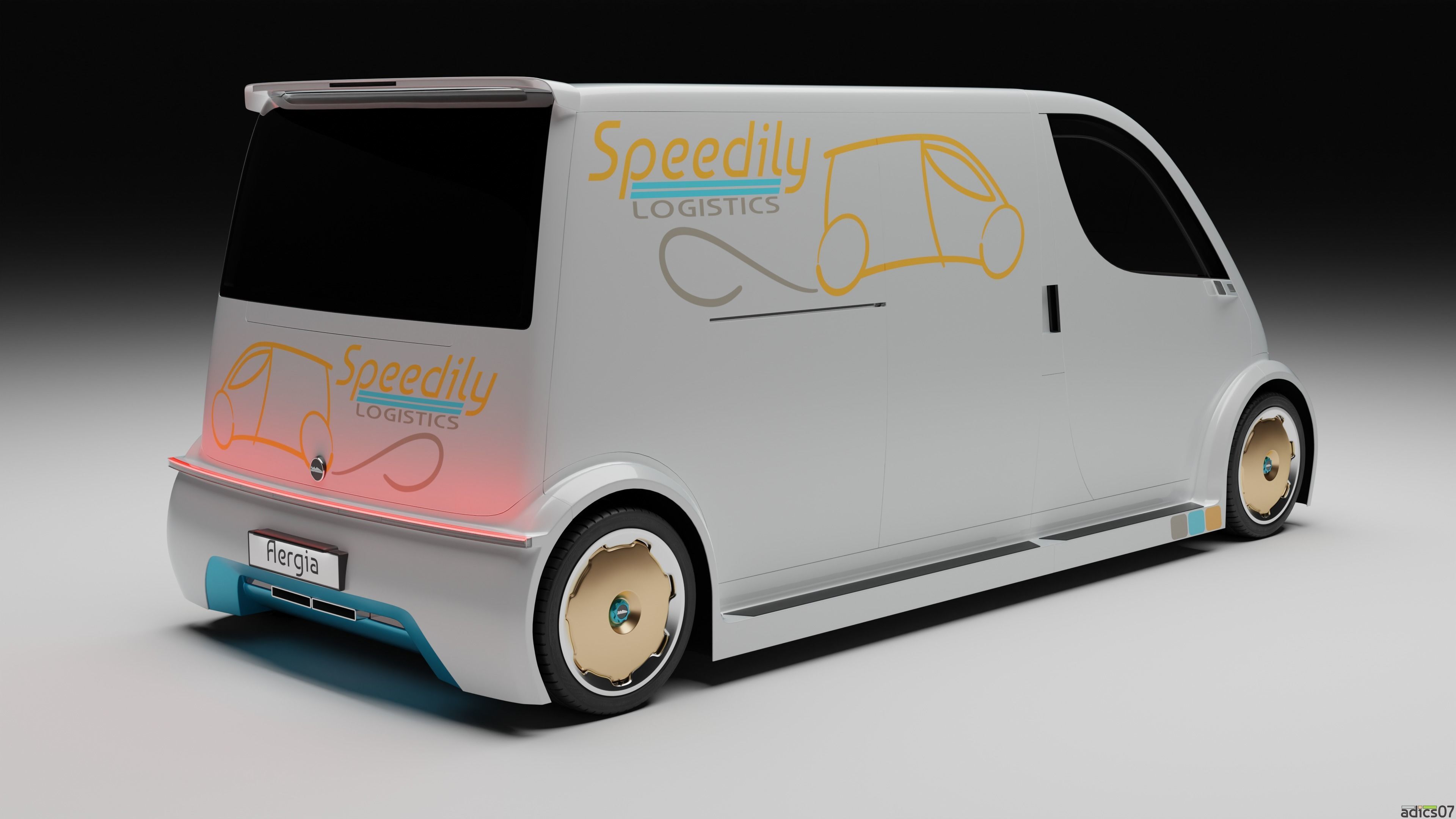 Aergia CargoVan and Aergia FlatBed original utility vehicles 3D model_24