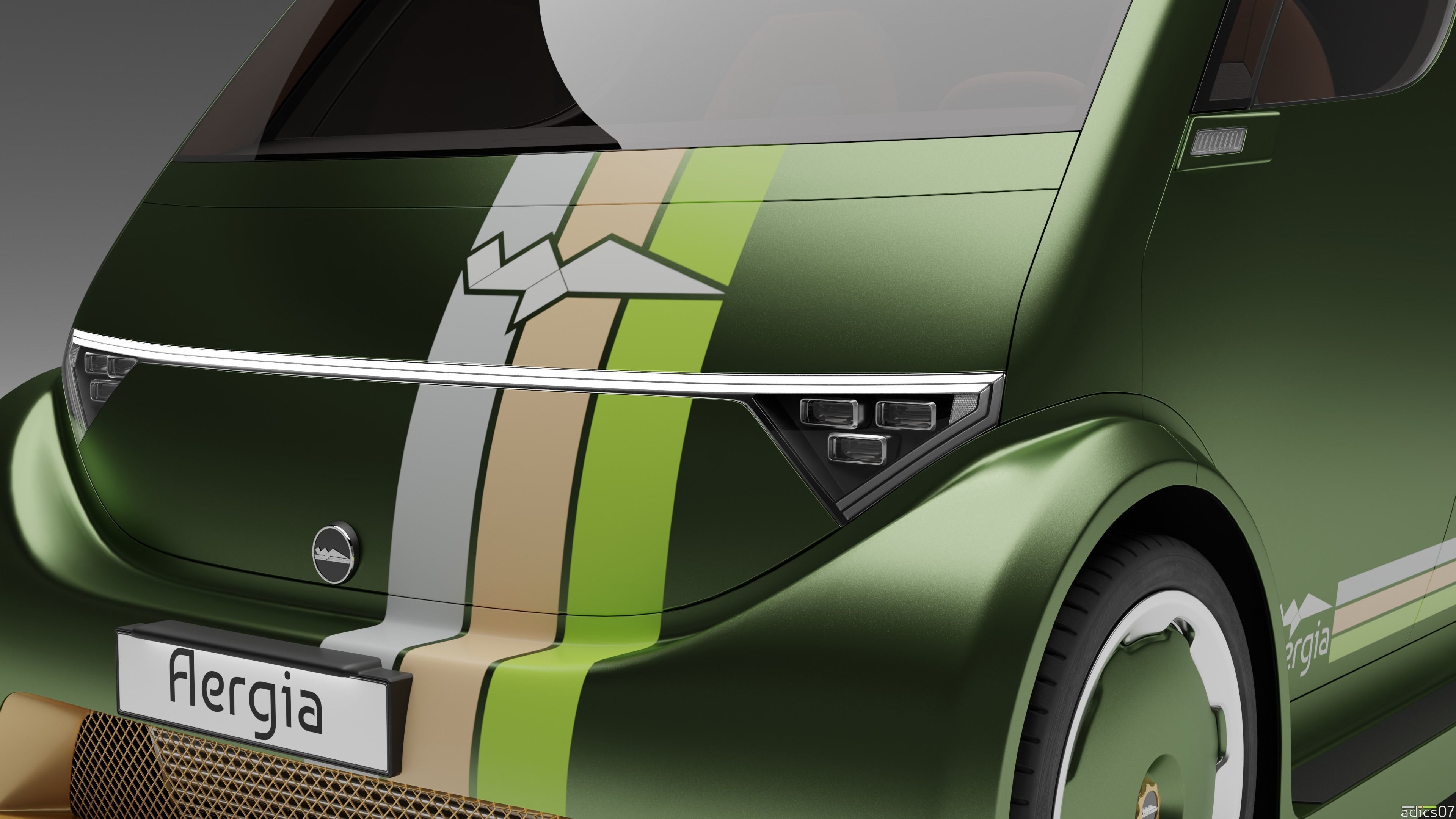 Aergia CargoVan and Aergia FlatBed original utility vehicles 3D model_20