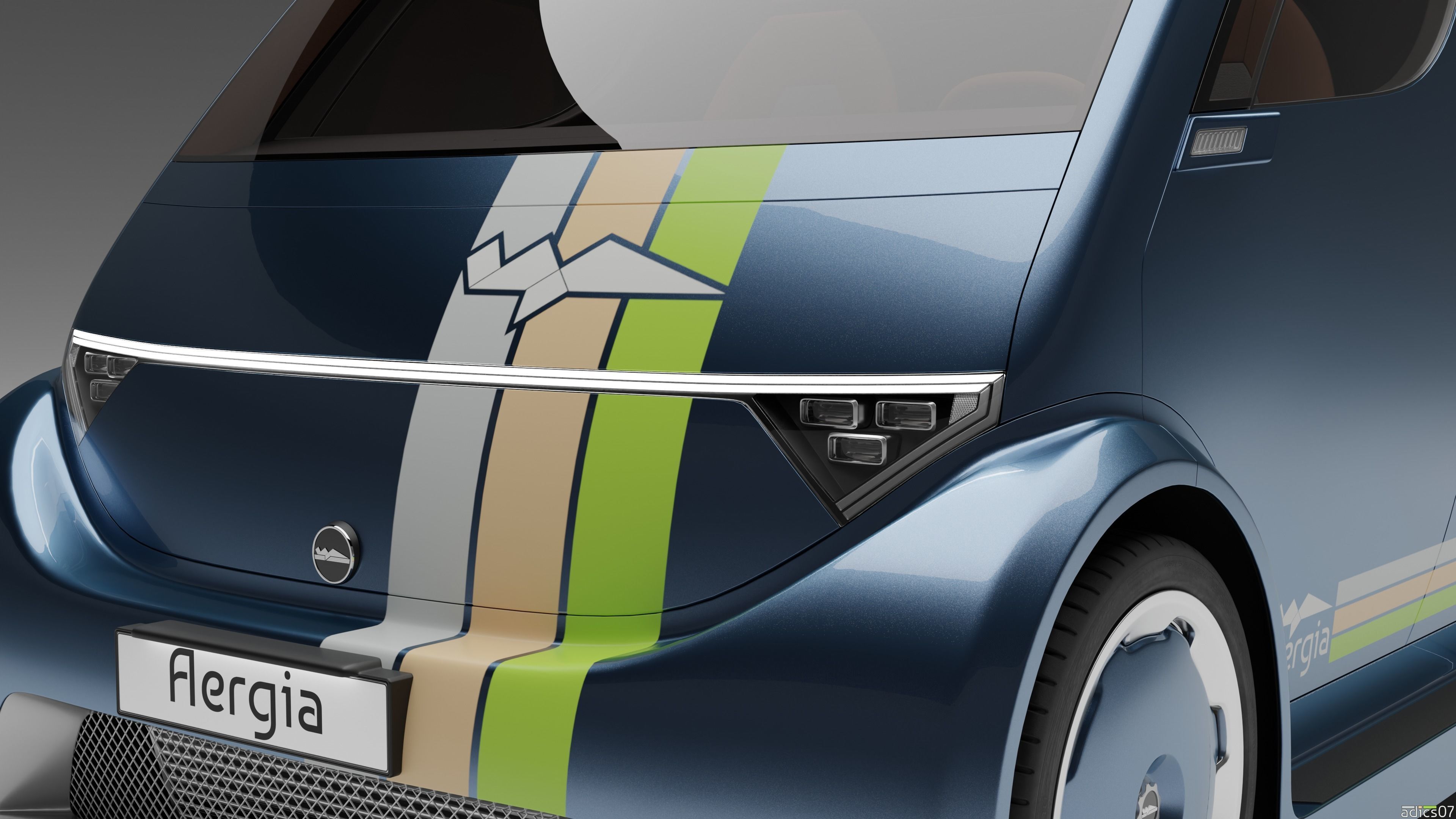 Aergia CargoVan and Aergia FlatBed original utility vehicles 3D model_12