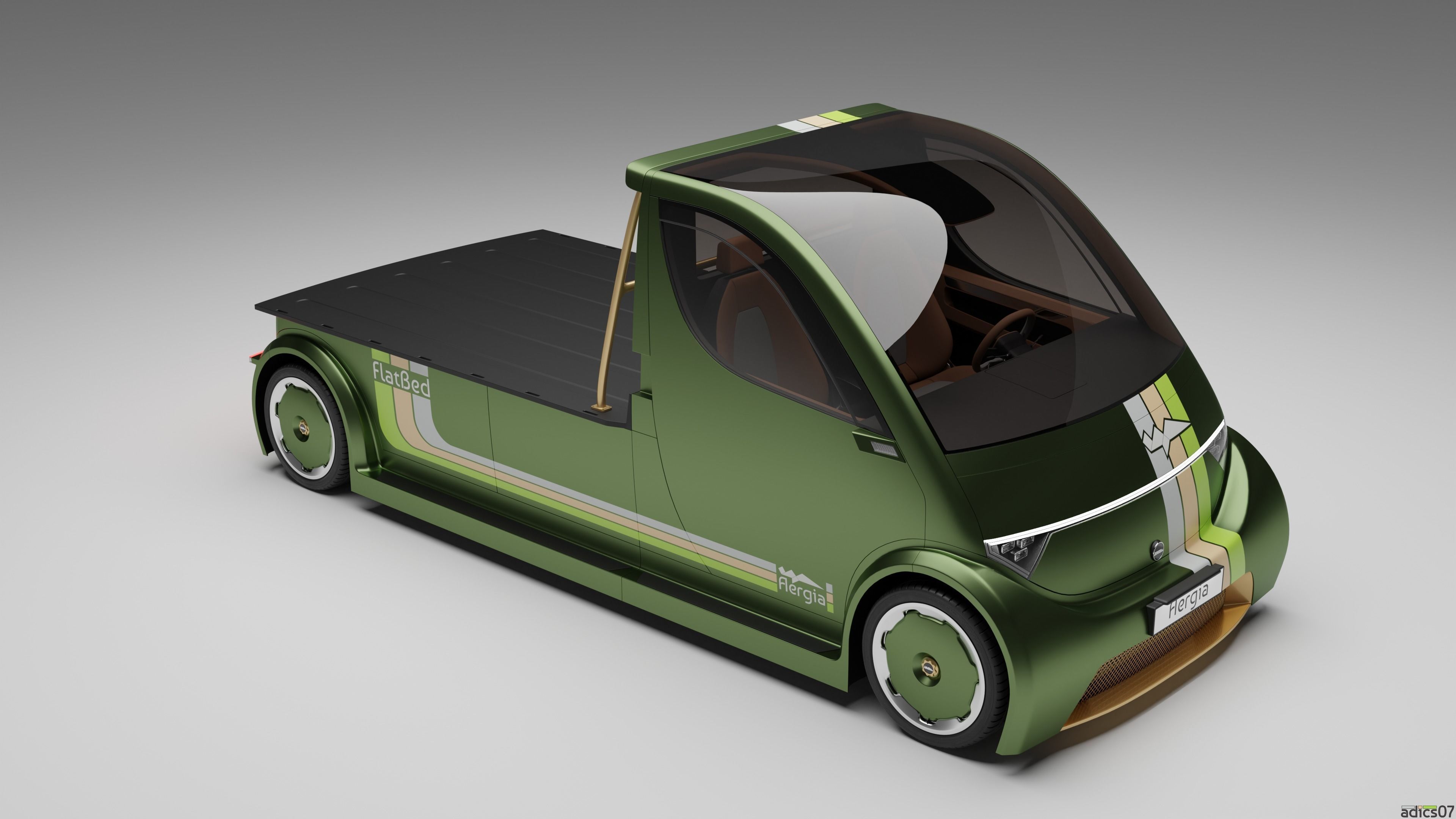 Aergia CargoVan and Aergia FlatBed original utility vehicles 3D model_15