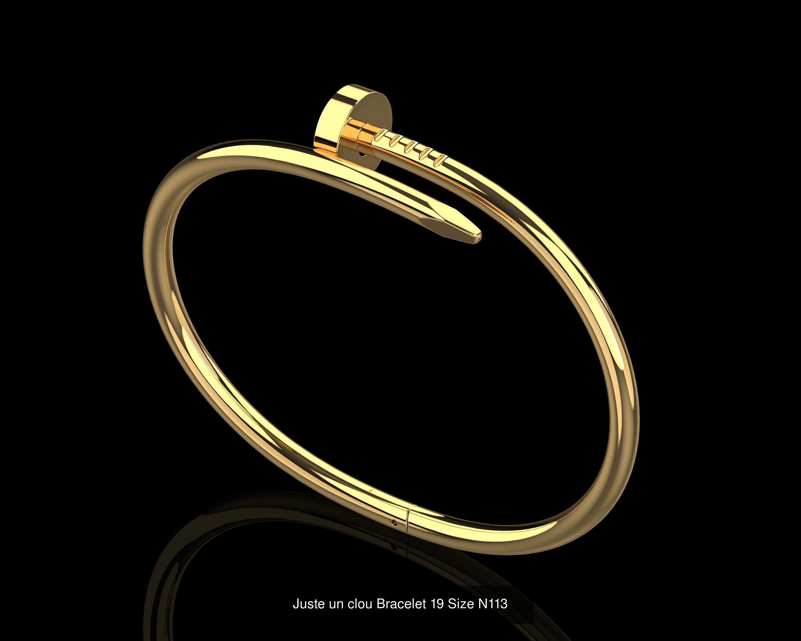 Juste un clou Bracelets in different sizes 15 to 21 3D Model Collection_14