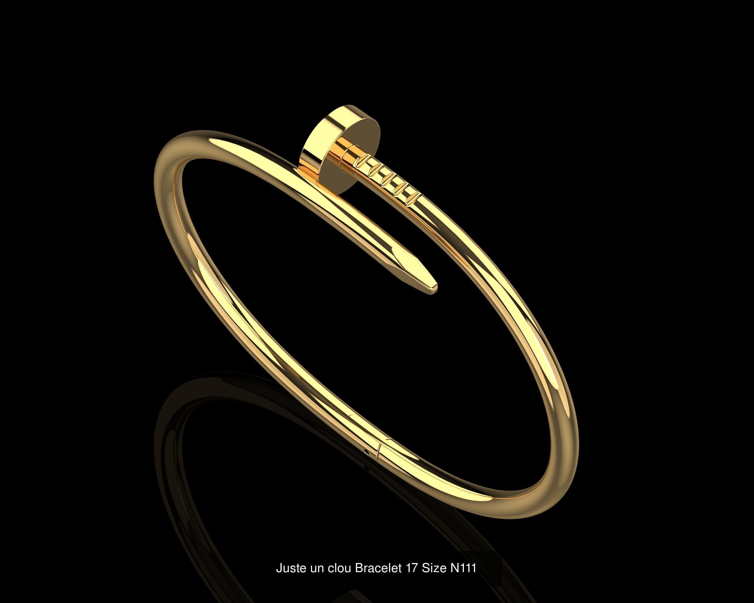Juste un clou Bracelets in different sizes 15 to 21 3D Model Collection_8