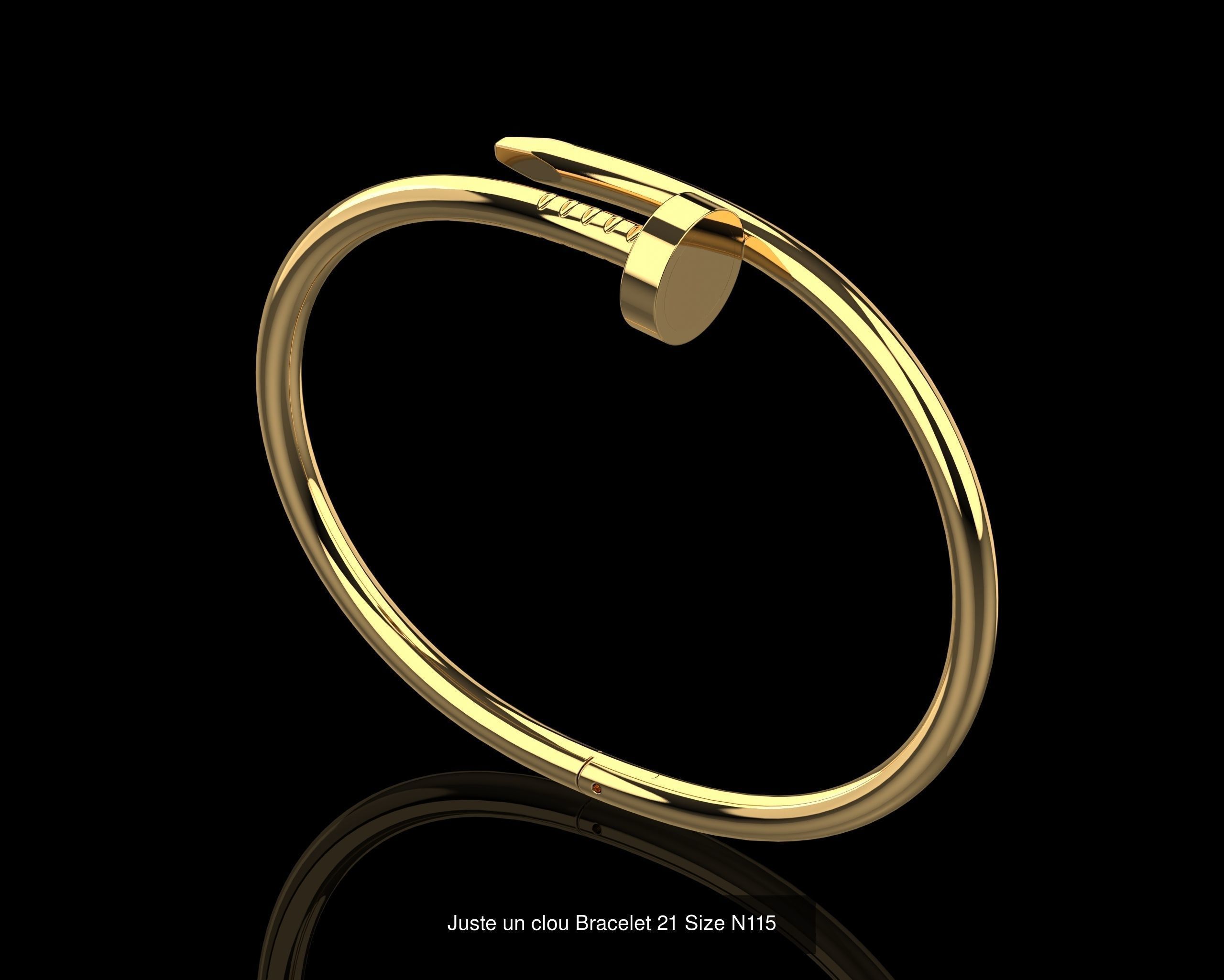 Juste un clou Bracelets in different sizes 15 to 21 3D Model Collection_10