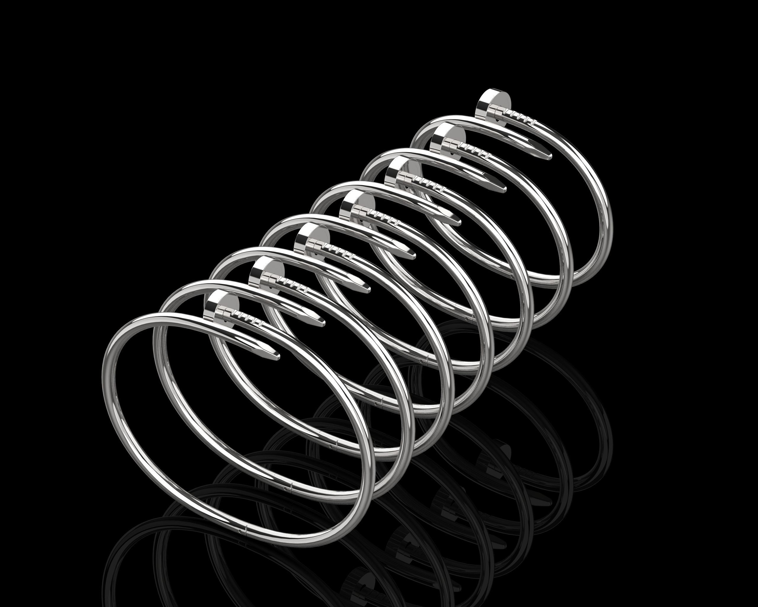 Juste un clou Bracelets in different sizes 15 to 21 3D Model Collection_5