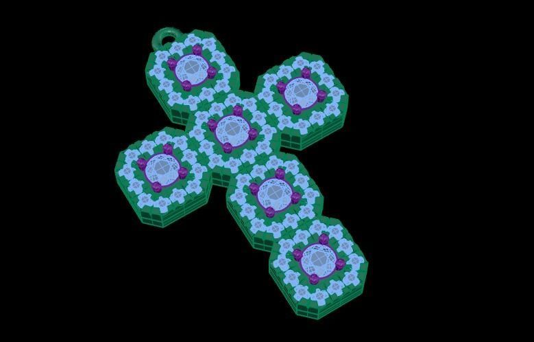 New Style pendant cross with stones diamond 3D print model 3D print model_5