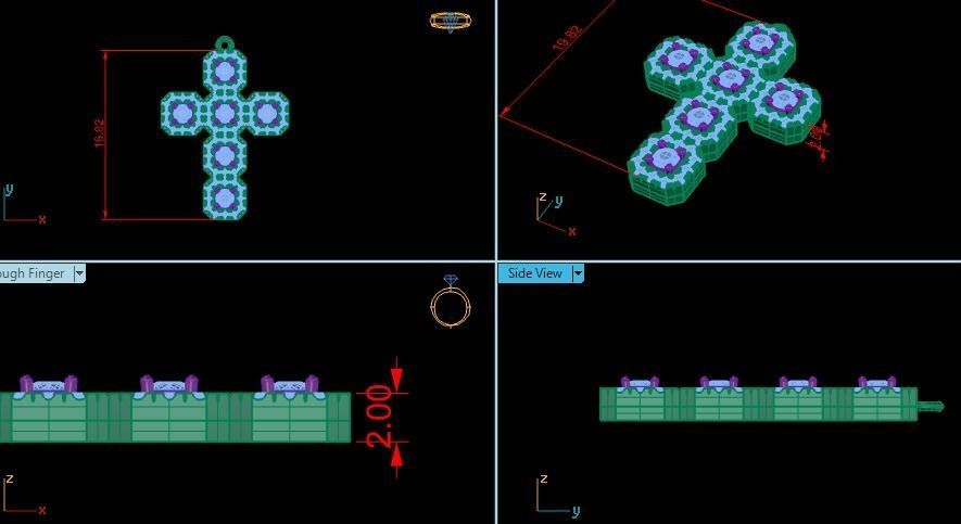 New Style pendant cross with stones diamond 3D print model 3D print model_10