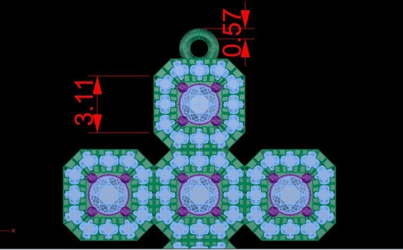 New Style pendant cross with stones diamond 3D print model 3D print model_14