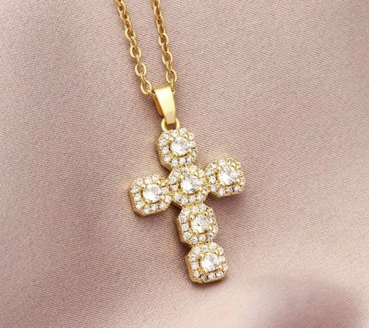 New Style pendant cross with stones diamond 3D print model 3D print model_1