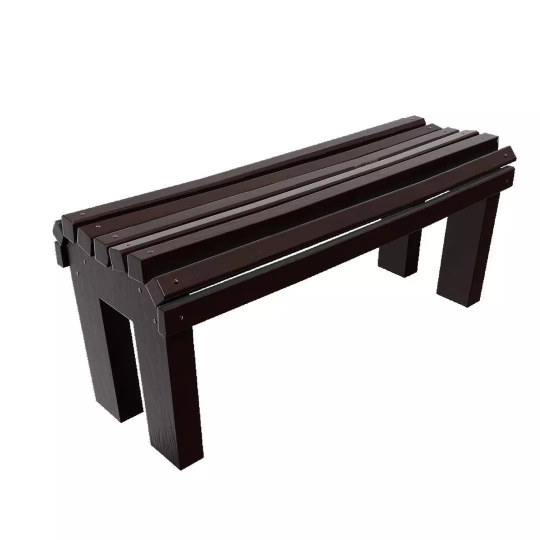 CITY Street Bench Wood SoftField Low-poly Low-poly 3D model