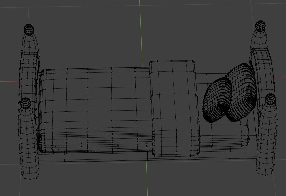 Low poly single bed Free low-poly 3D model_5