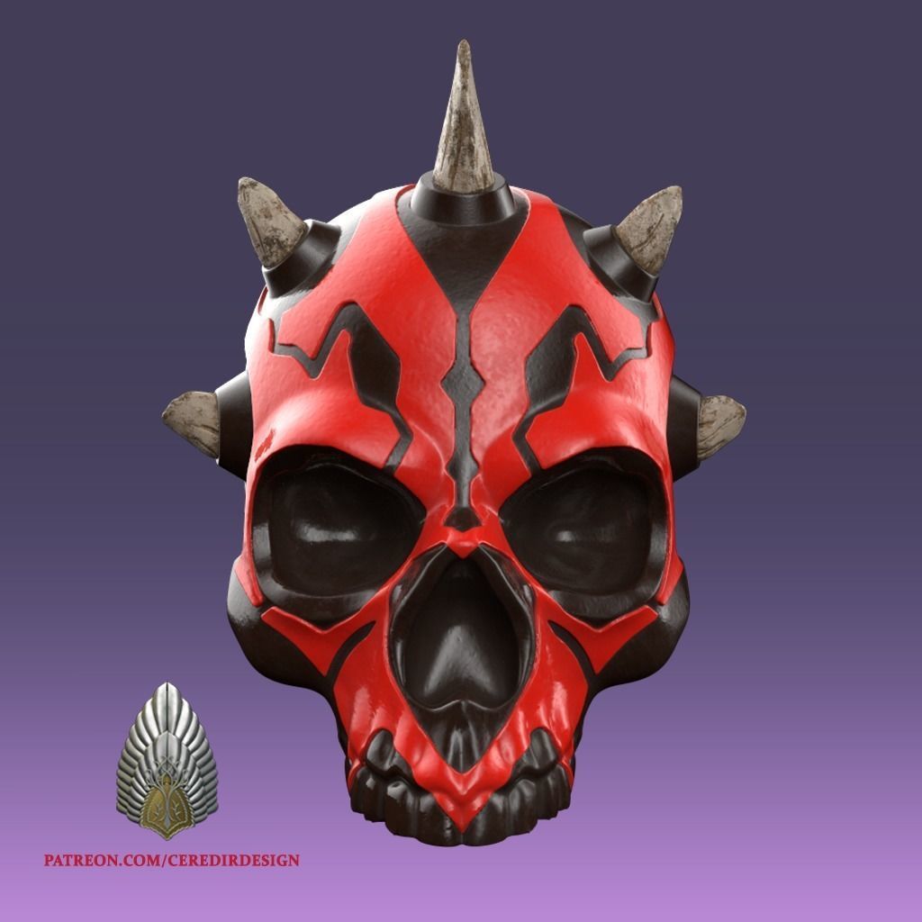 Darth Maul Skull 3d digital download with bambu files 3D print model_1