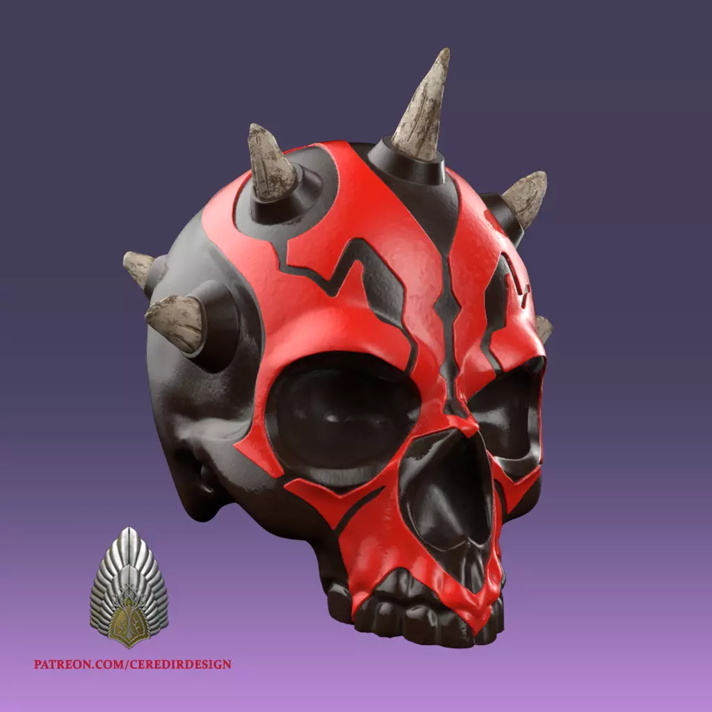 Darth Maul Skull 3d digital download with bambu files 3D print model_0
