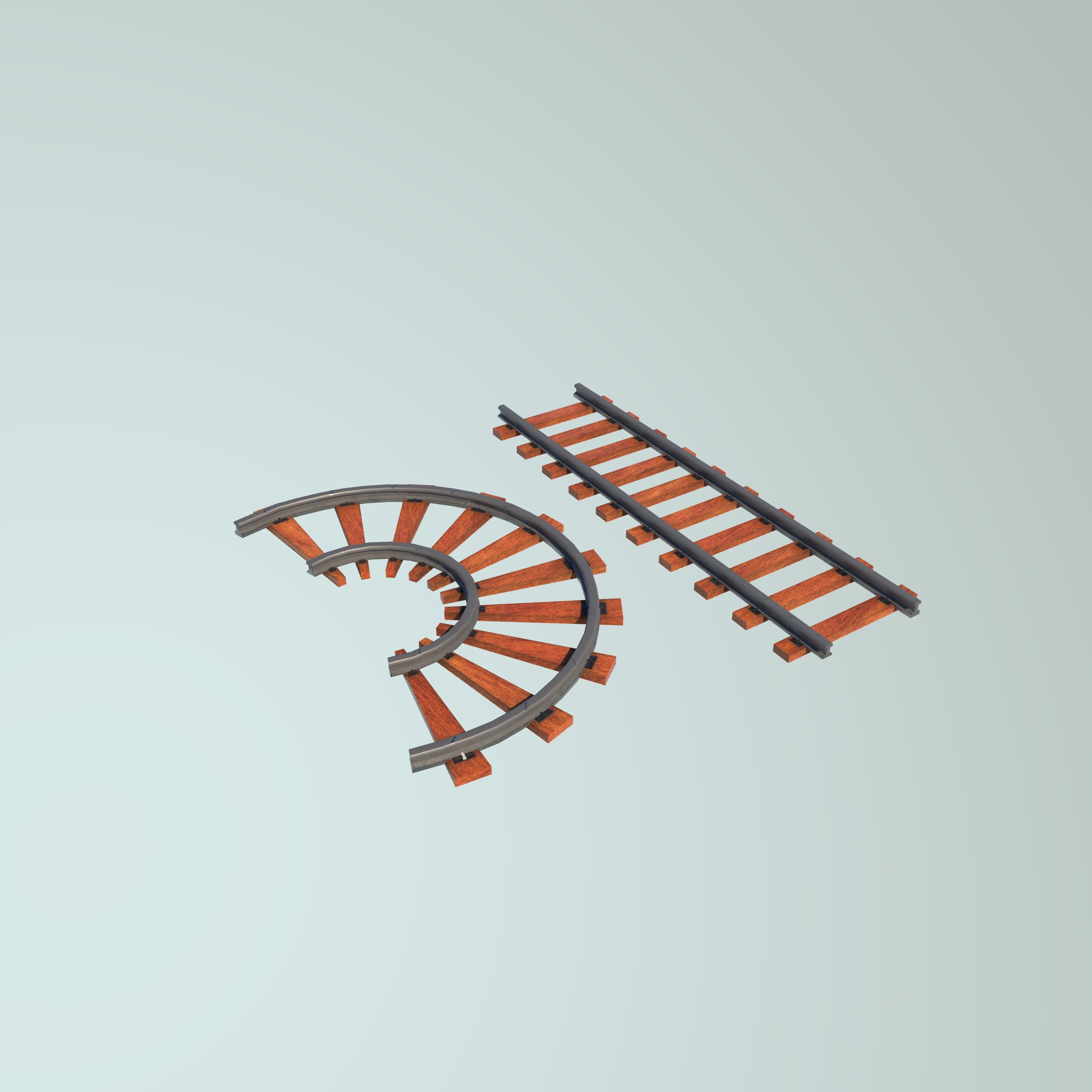 Railway track 3D model_5
