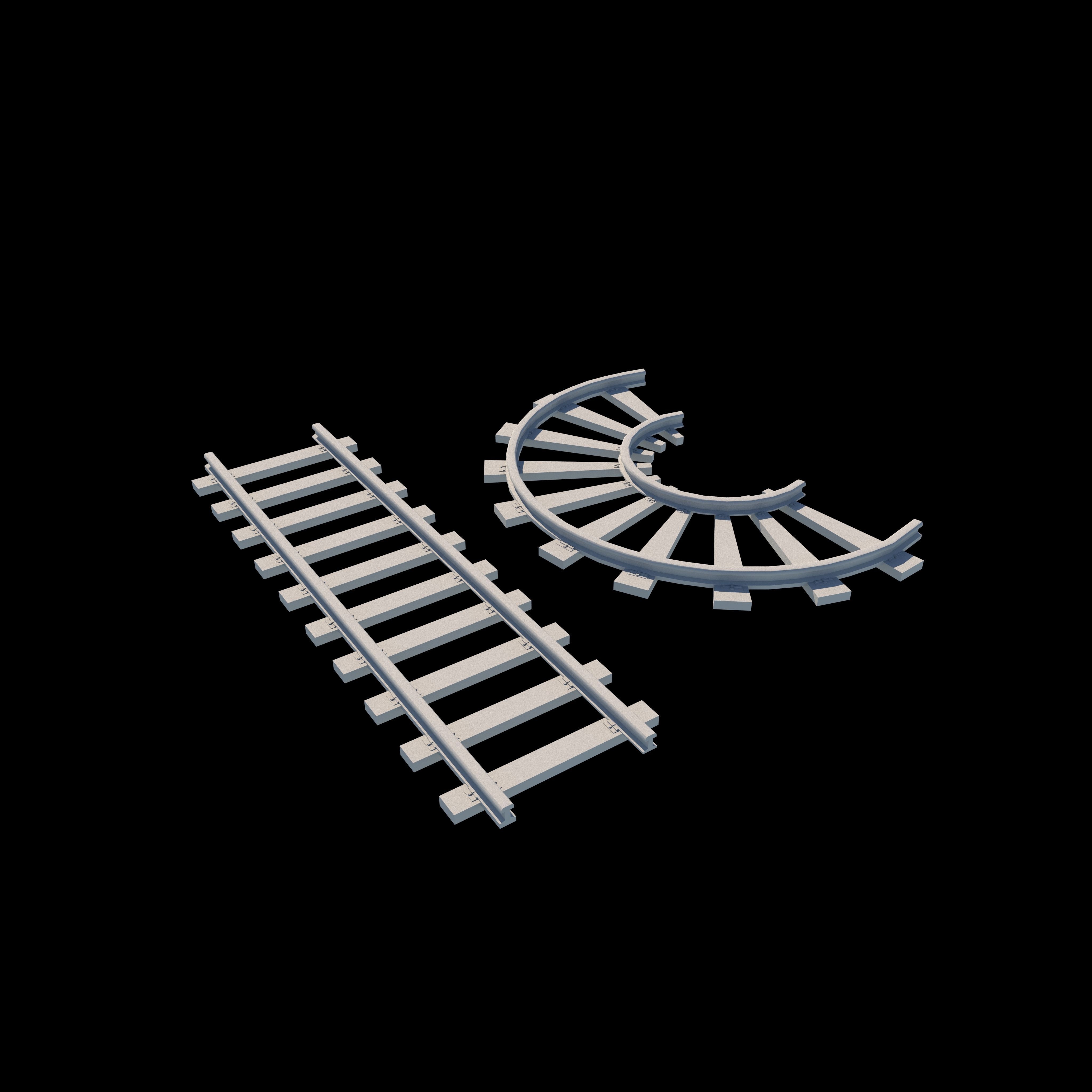 Railway track 3D model_6